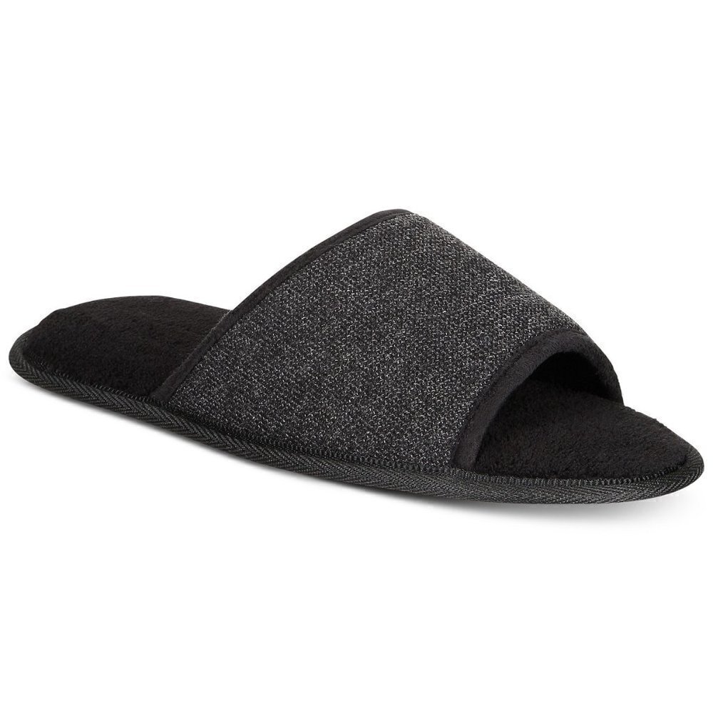MS9 Gold Toe Black Memory Foam Open-Toe Slippers - M